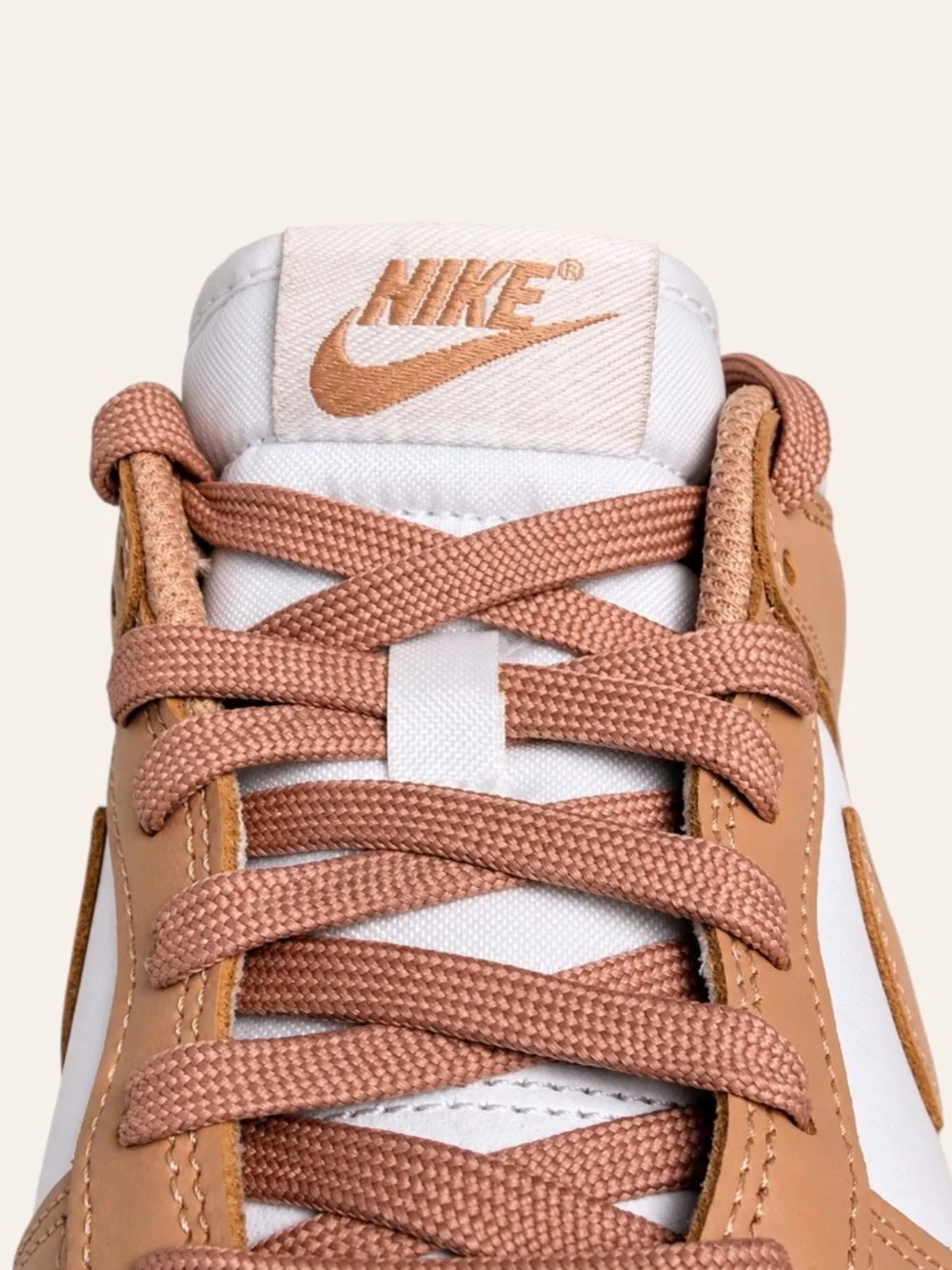 Nike Dunk Low Sneakers Leather White Rose Whisper Blush Pink Women’s Size 7.5
